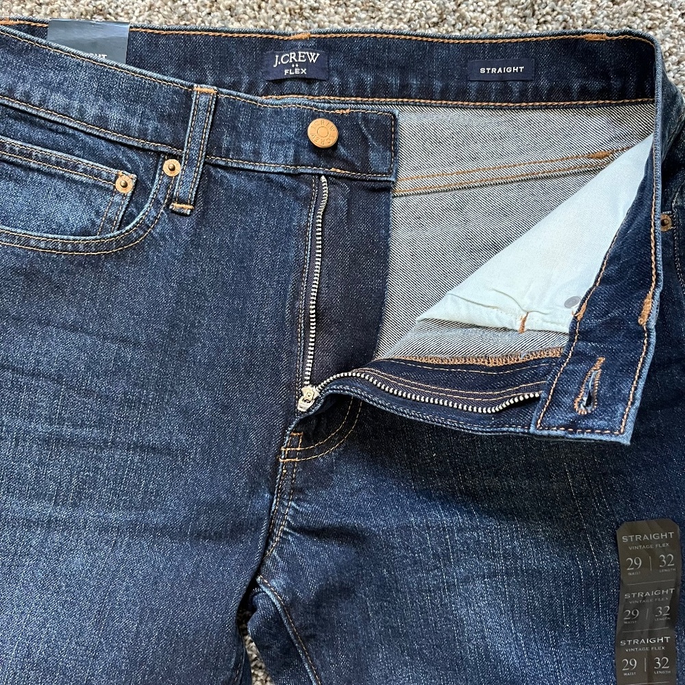 J Crew Men’s Straight Vintage Flex Jeans; W29 L32; New with Tags - Picture 8 of 16